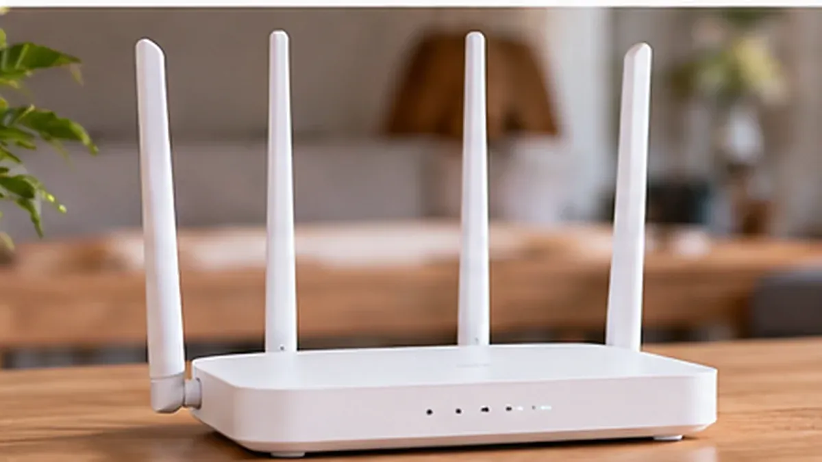 Wi-Fi router placed on an open surface at home